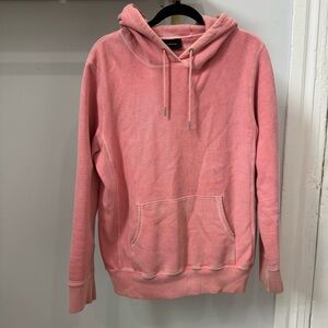 Maiden Noir garment dyed pink heavyweight hoodie sweatshirt